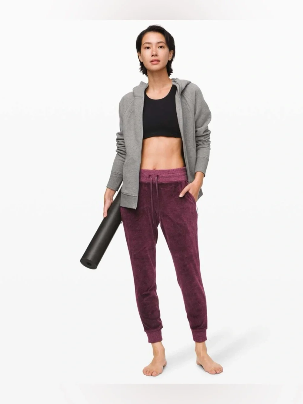 lululemon Warm Down Velour Jogger Heathered Artic Plum Size 6